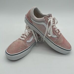 Vans Old Skool Pink Canvas/Suede Lace Up Low Top Shoe Women’s 9.5 & Men’s 8.0